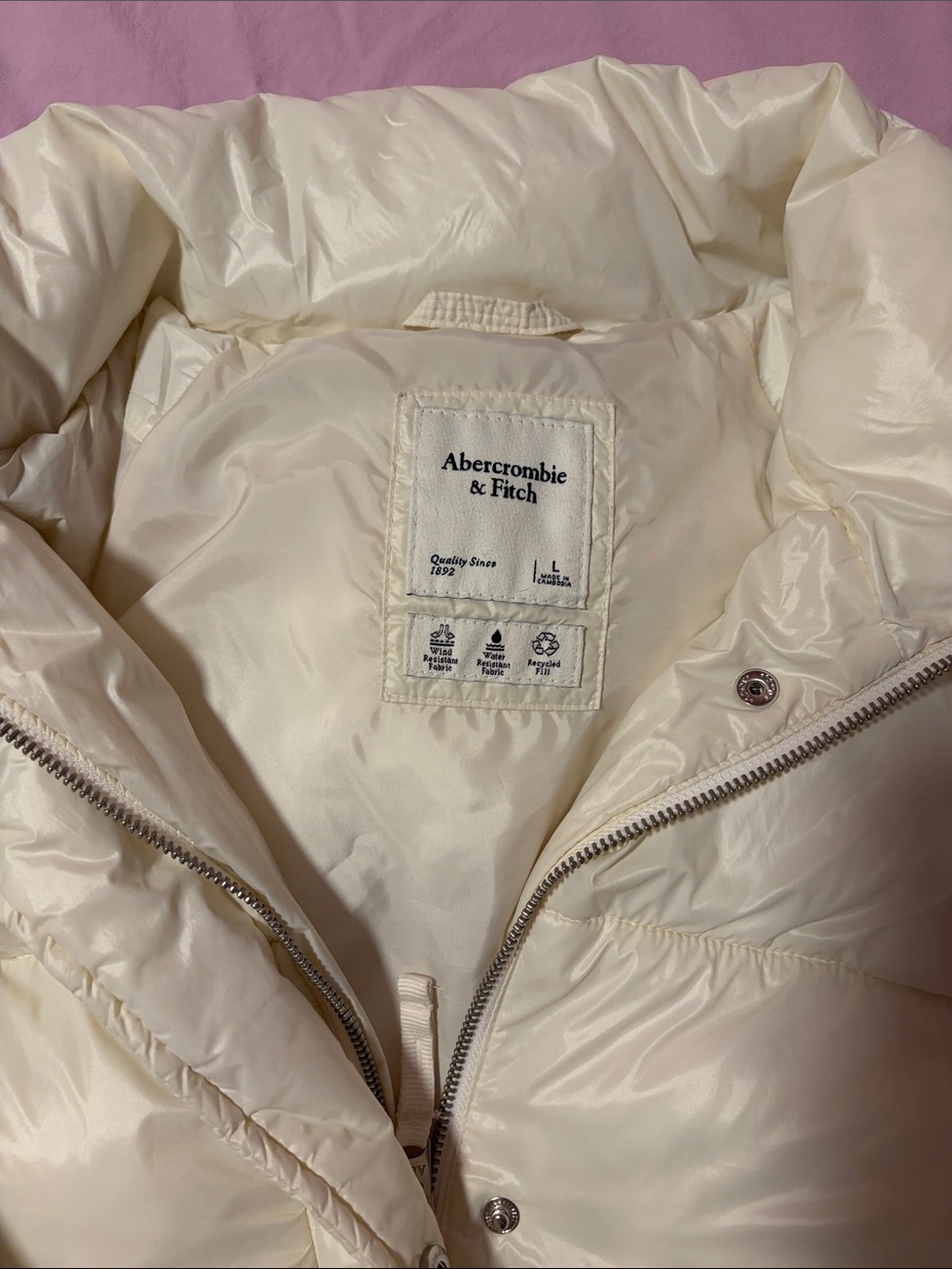 Cream Puffer Jacket - Picture 2 of 3